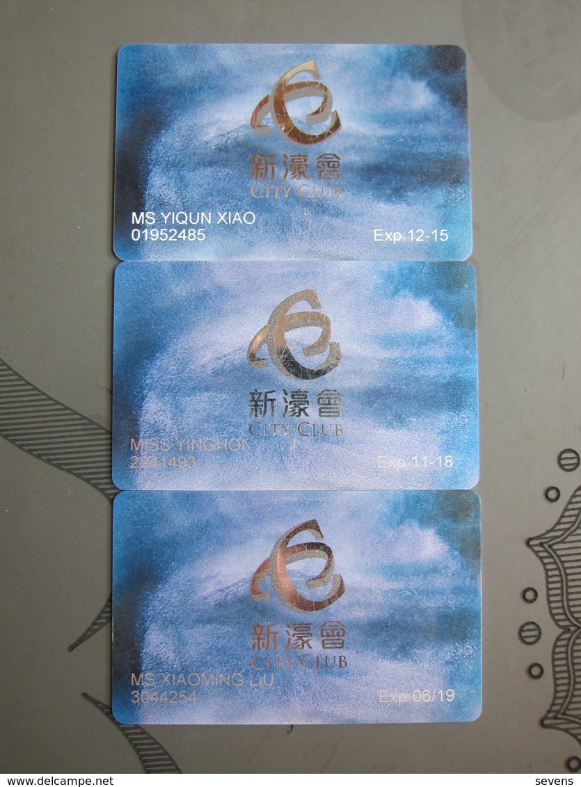 City Club By Melco Crown Macao,three Different Backside - Casino Cards