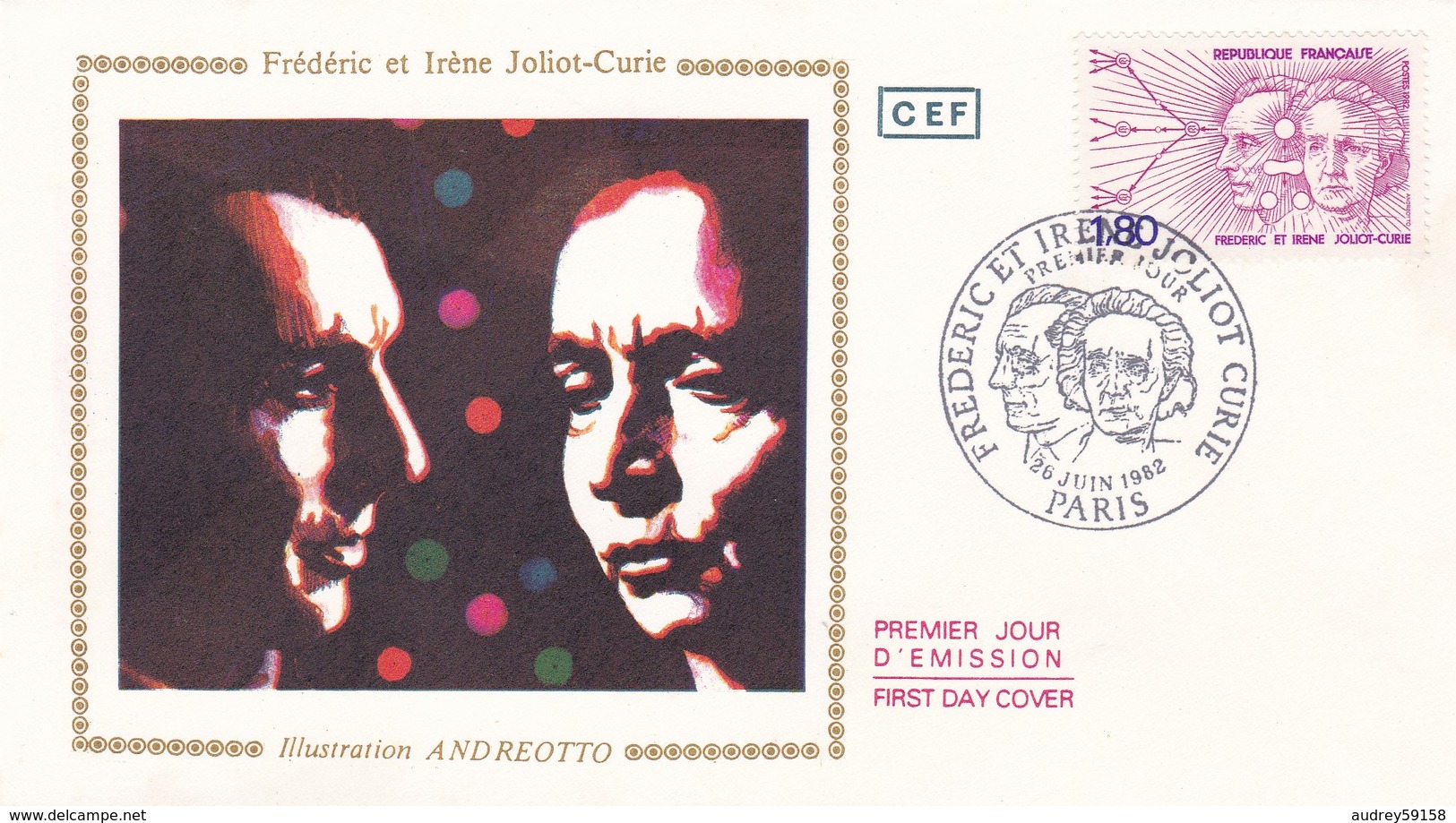 FRANCE 1982 FDC IRENE ET FREDERIC JOLIOT CURIE YT 2218 - 1980-1989