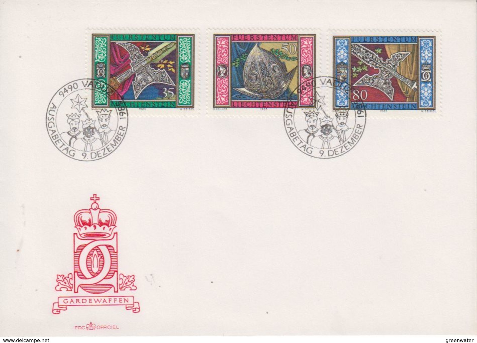 Liechtenstein 1985 Gardewaffen 3v FDC (43878) - FDC