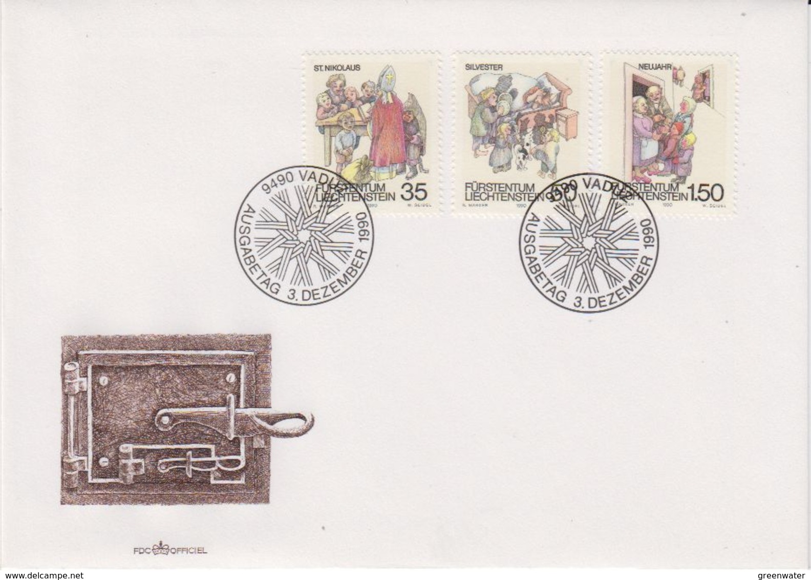 Liechtenstein 1990 Winterbräuche 3v FDC (43879) - FDC