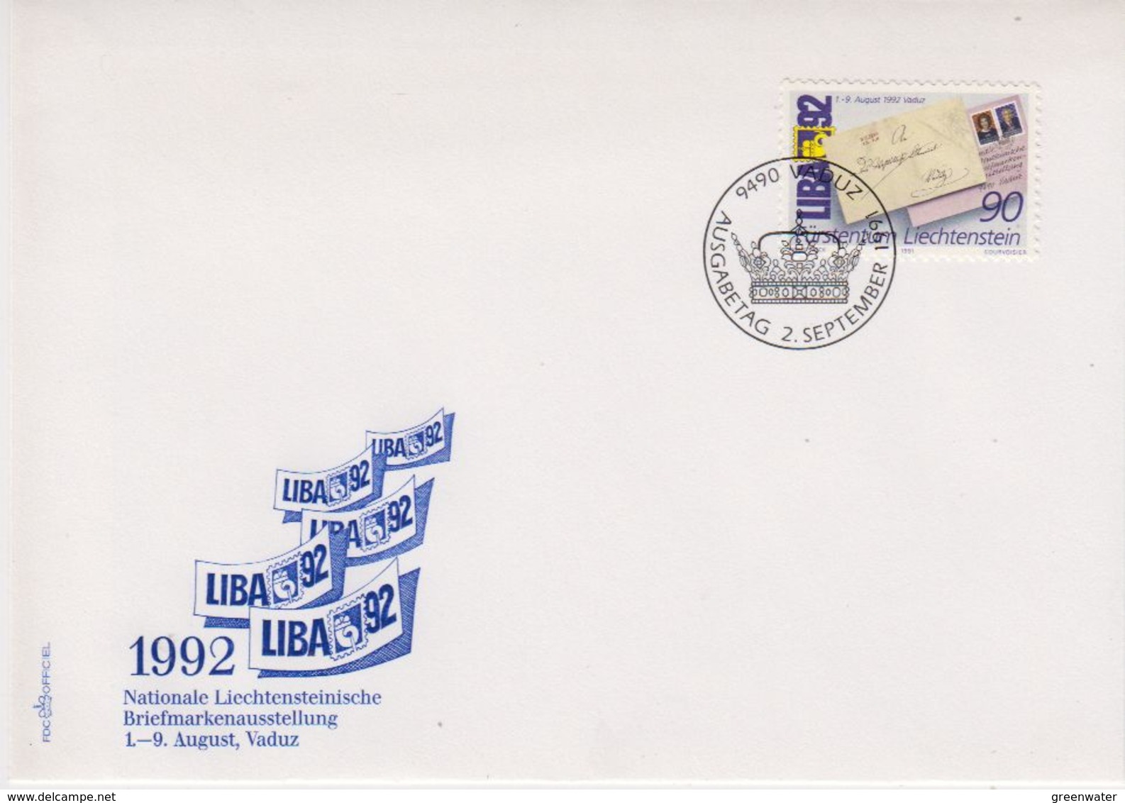 Liechtenstein 1992 Liba '92 1v  FDC (43885) - FDC