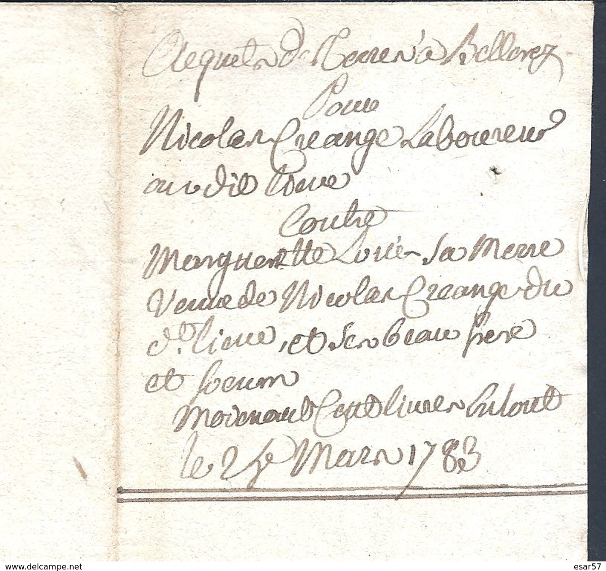 Acte Notarié 28 Mars 1783 Avec Beau Cachet Fiscal De Metz Moselle - Manuscrits