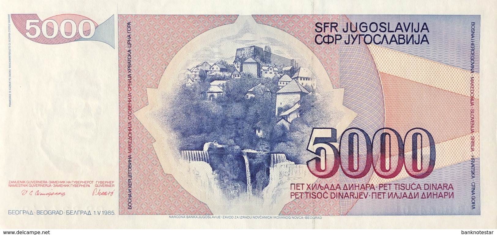 Yugoslavia 5.000 Dinara, P-93a (1.5.1985) - UNC - Jugoslawien