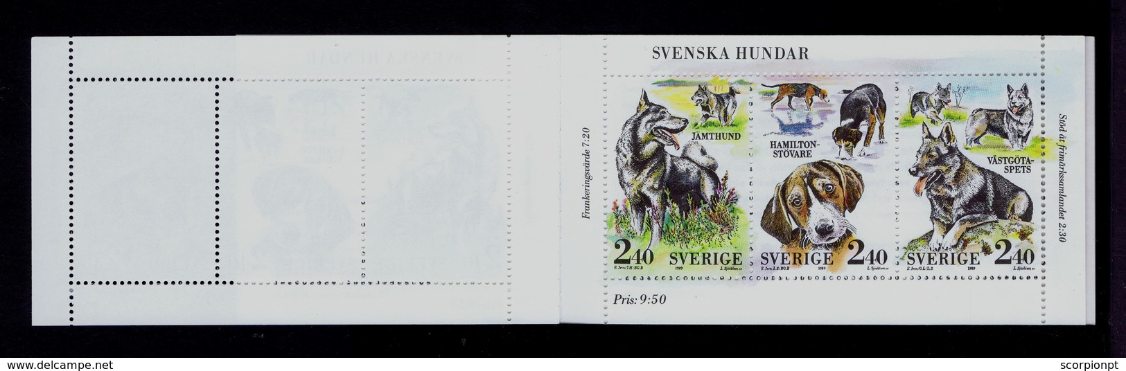 Dogs Chiens Sverige 1989 Carnet Sp5964 - Chiens