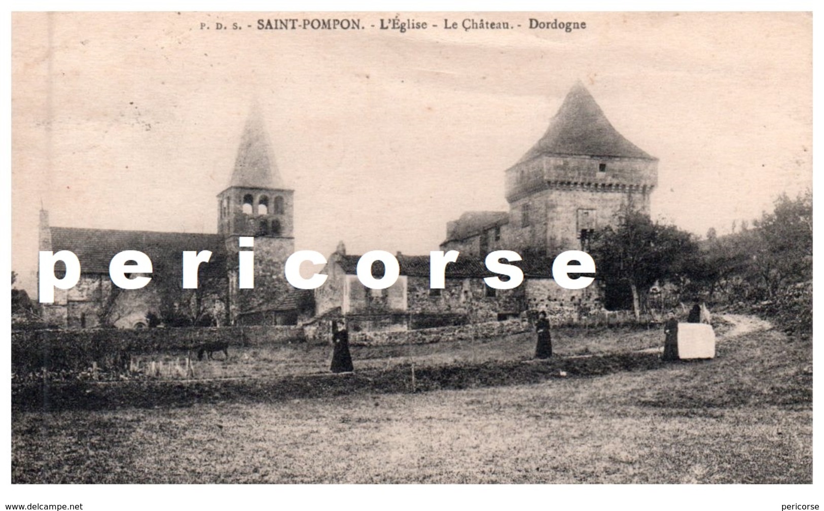 24  Saint Pompon  L'église  Et Le Chateau - Sonstige & Ohne Zuordnung