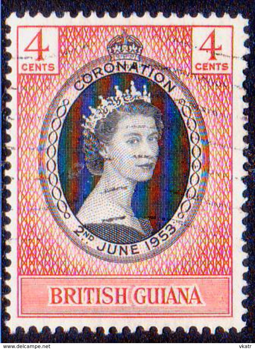 BRITISH GUIANA 1953 SG 330 4c Used Coronation - British Guiana (...-1966)