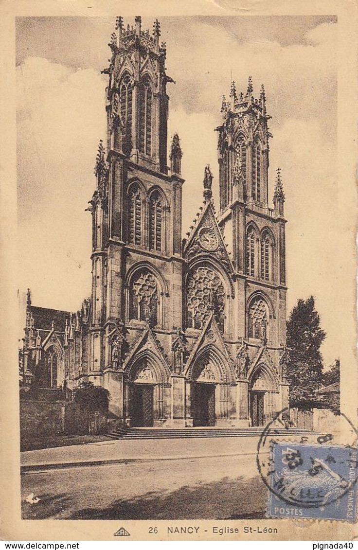Cp , 54 , NANCY , Église Saint-Léon - Nancy