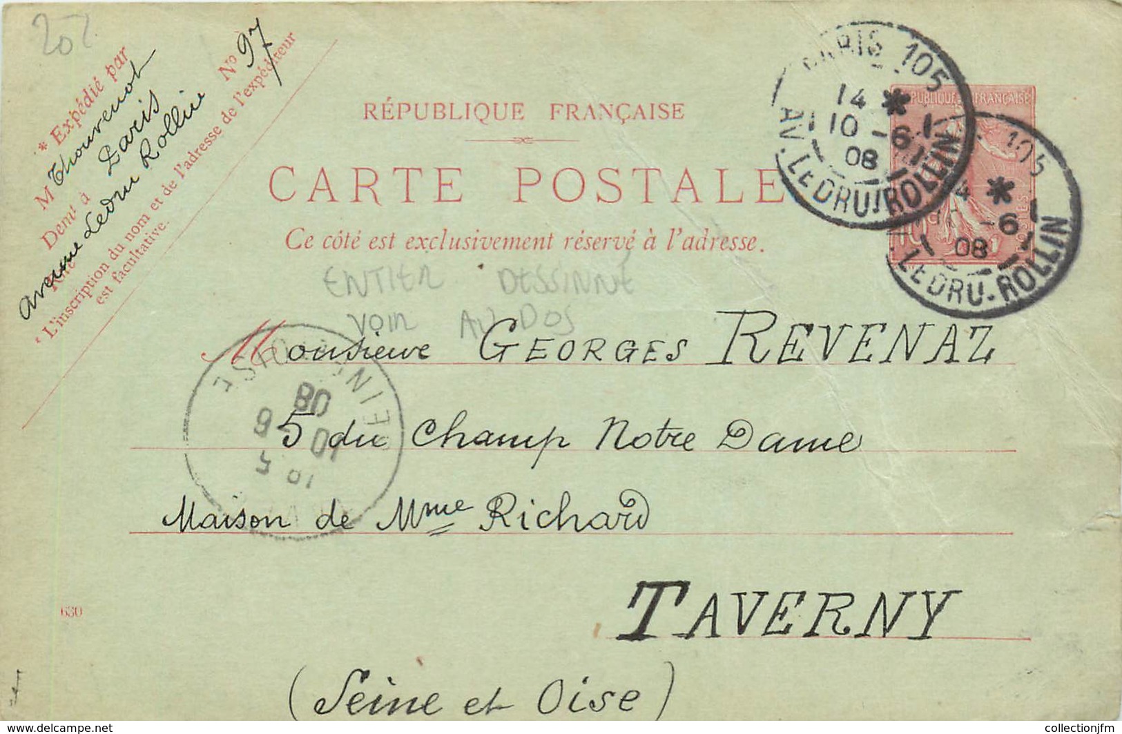 MARCOPHILIE ENTIER POSTAL FRANCE Sur CPA FANTAISIE CARTE DESSINEE - Autres & Non Classés