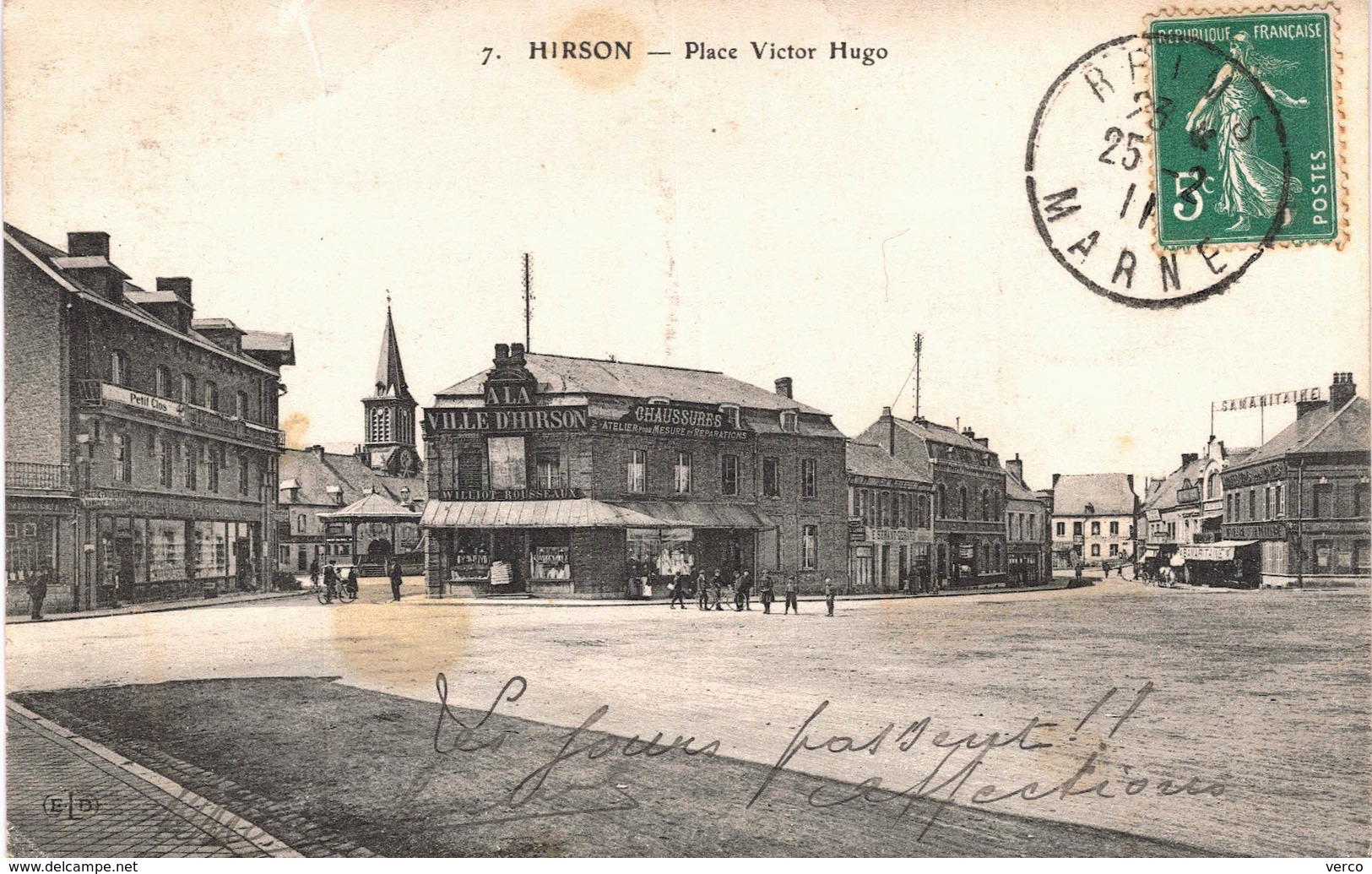 Carte POSTALE Ancienne De HIRSON - Place Victor HUGO - Hirson