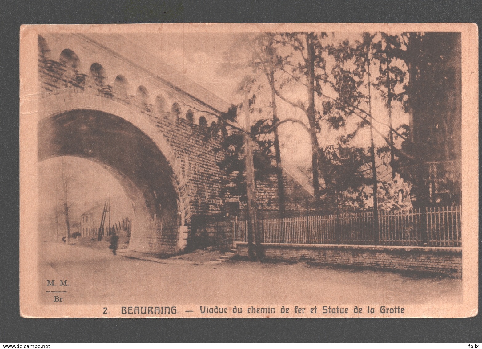 Beauraing - Viaduc Du Chemin De Fer Et Statue De La Grotte - Beauraing