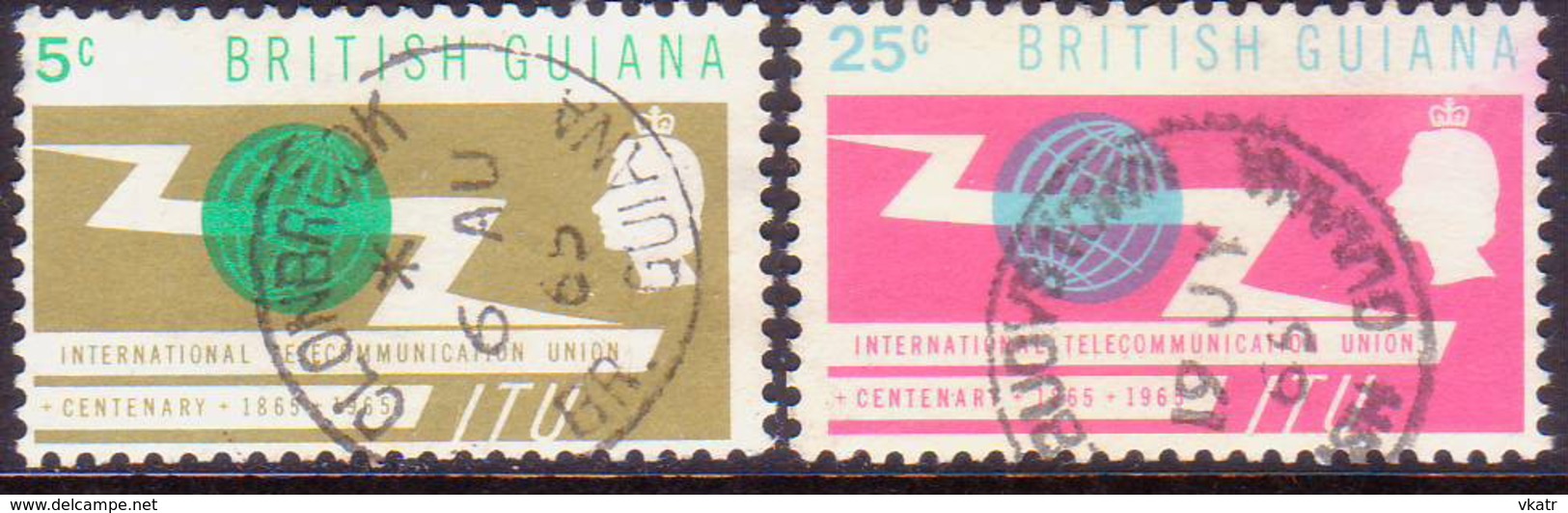 BRITISH GUIANA 1965 SG 370-71 Compl.set Used ITU Centenary - British Guiana (...-1966)