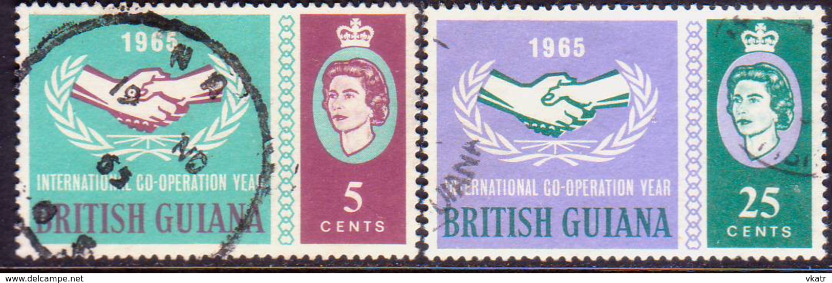 BRITISH GUIANA 1965 SG 372-73 Compl.set Used Int.Co-operation Year - British Guiana (...-1966)