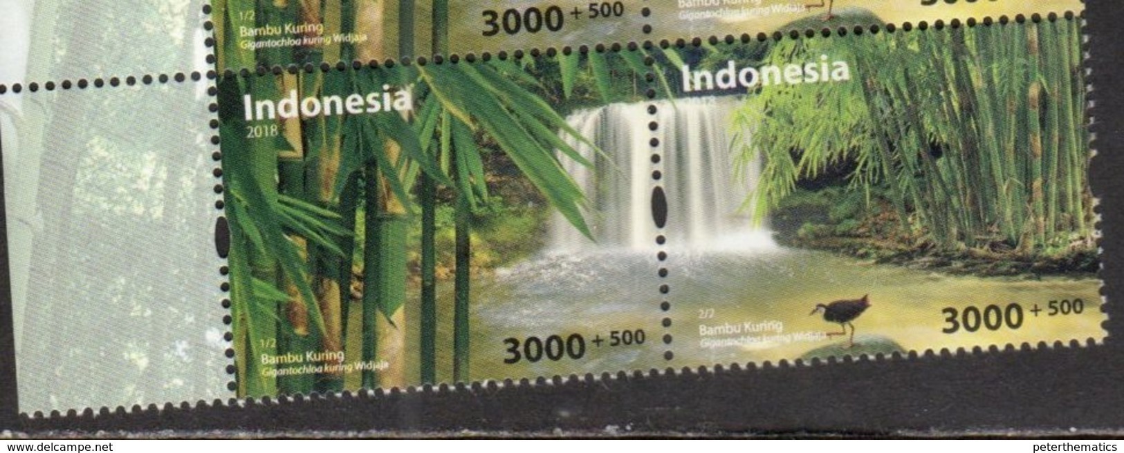 INDONONESIA, 2018, MNH, ENVIRONMENT, WATERFALLS, BIRDS, 2v - Protección Del Medio Ambiente Y Del Clima