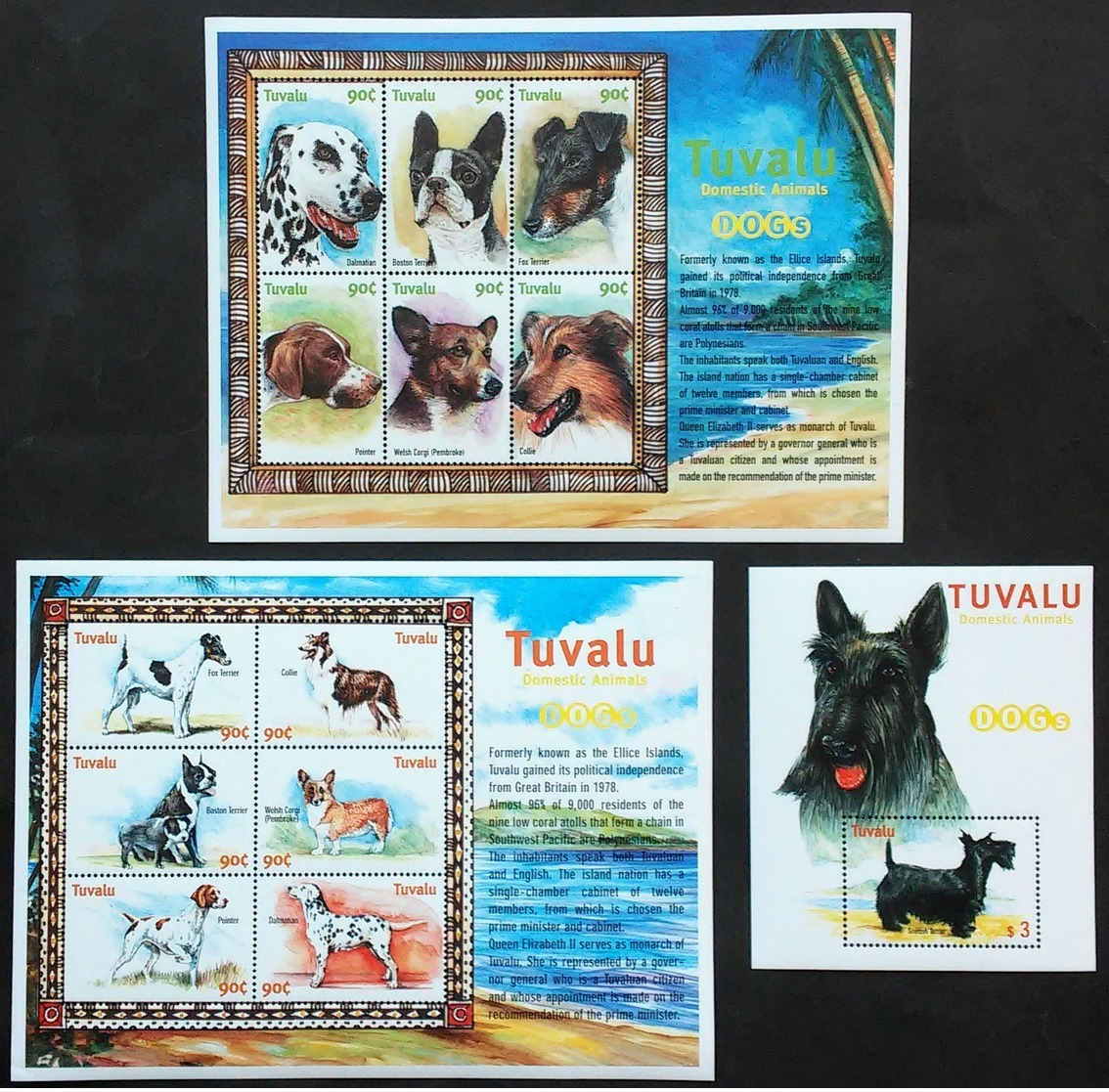 # Tuvalu 2000**Mi.962-74  Dogs Breed , MNH [21;71] - Cani