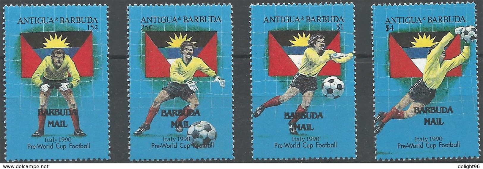 1989 Barbuda FIFA World Cup In Italy Set And Souvenir Sheets (** / MNH / UMM) - 1990 – Italien