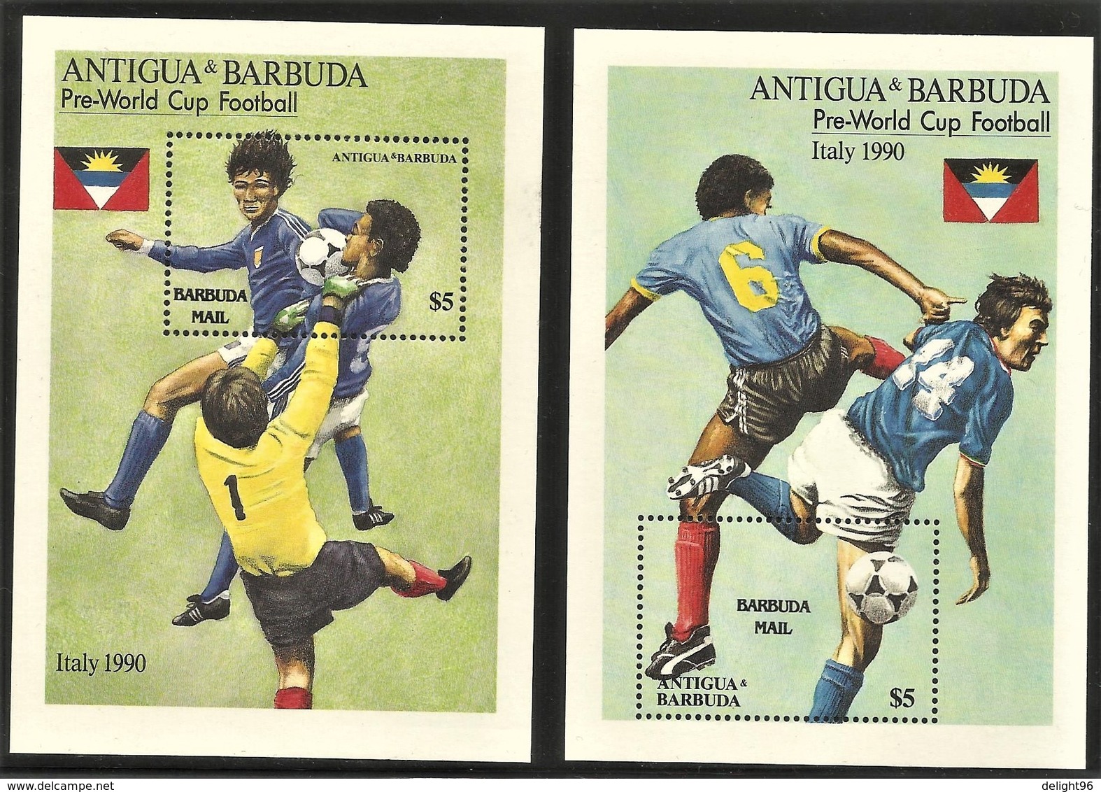 1989 Barbuda FIFA World Cup In Italy Set And Souvenir Sheets (** / MNH / UMM) - 1990 – Italien