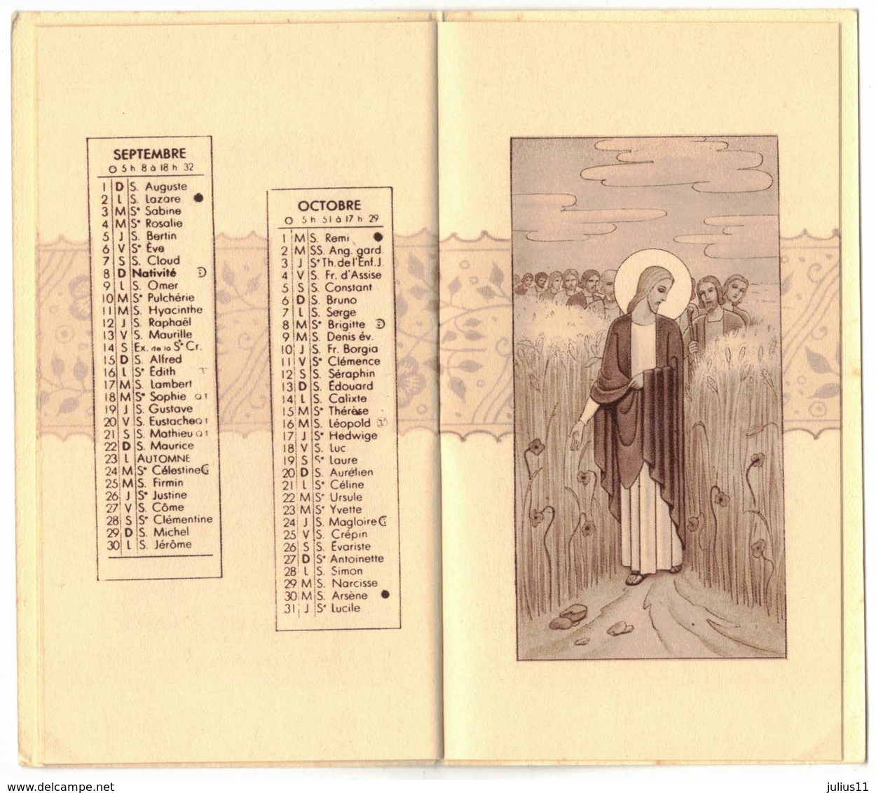 ALMANACH RELIGIEUX CALENDRIER ANNEE 1940 PRO NOBIS JOSEPH COEUR IMAGE PIEUSE RELIGIEUSE HOLY CARD SANTINI HEILIG PRENTJE