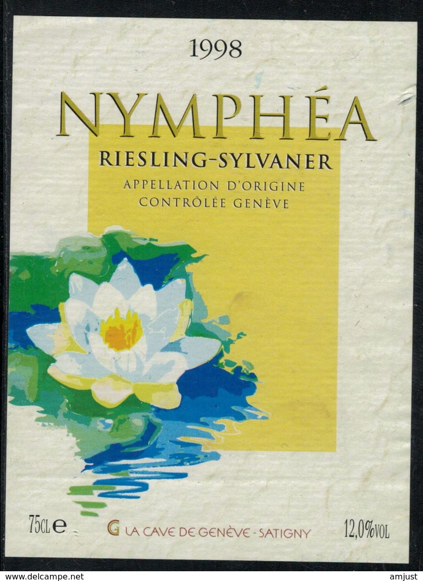 Etiquette De Vin // Riesling-Sylvaner Satigny, Nymphéa - Flowers