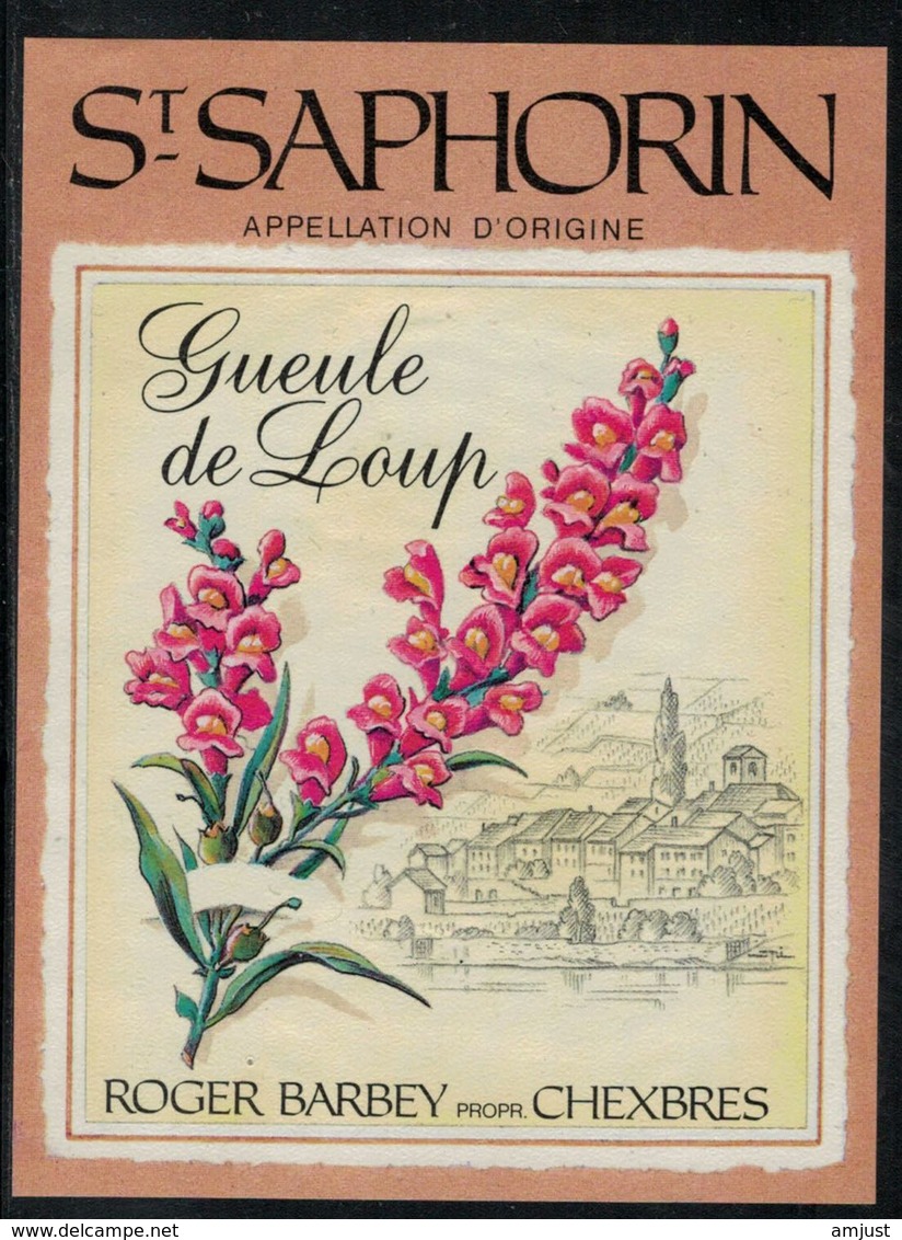 Etiquette De Vin // Saint-Saphorin, Gueule De Loup, Chexbres, Suisse - Blumen