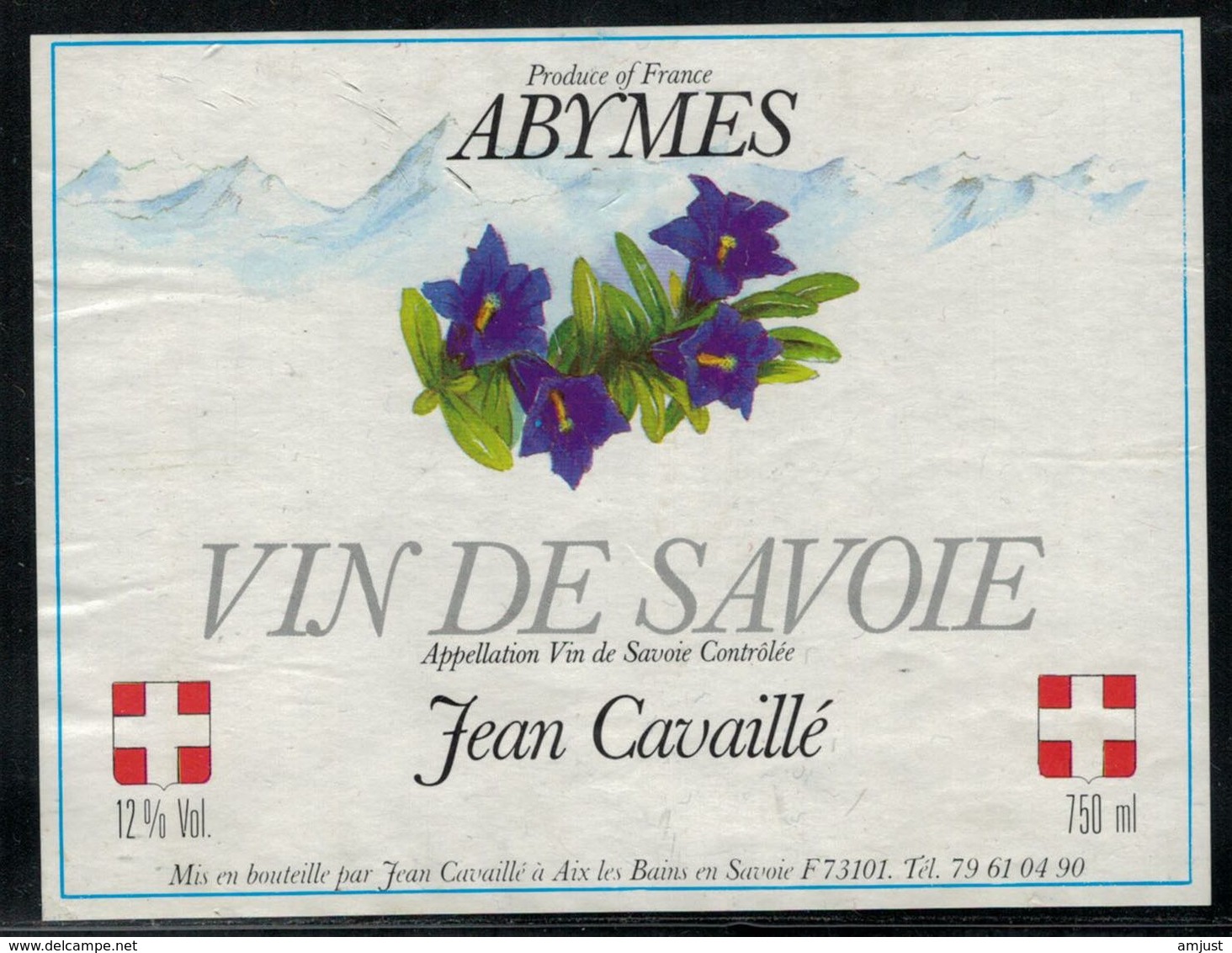 Etiquette De Vin // Abymes, Vin De Savoie - Fleurs