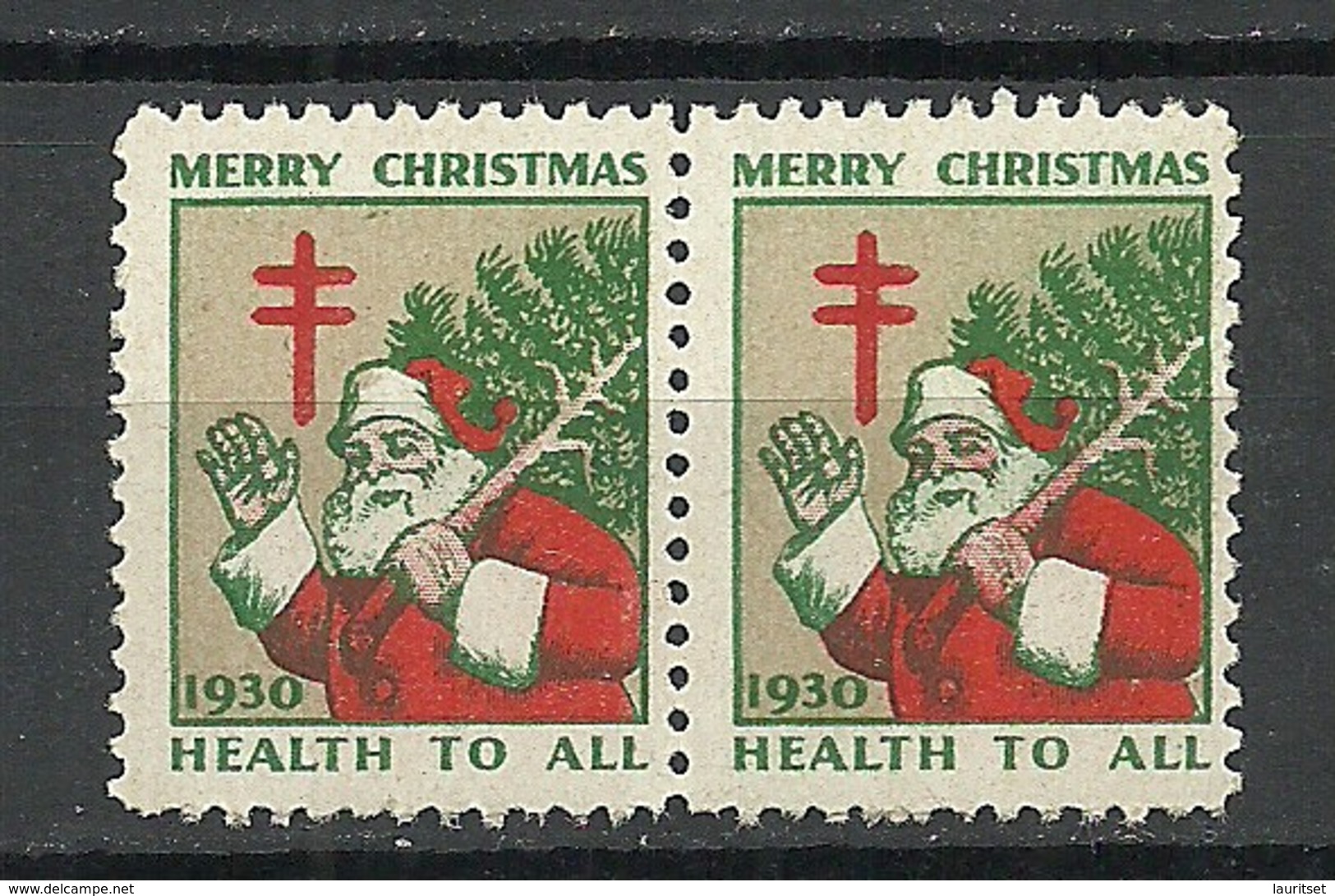 USA 1930 Christmas Weihnachten Noel As Pair MNH - Weihnachten