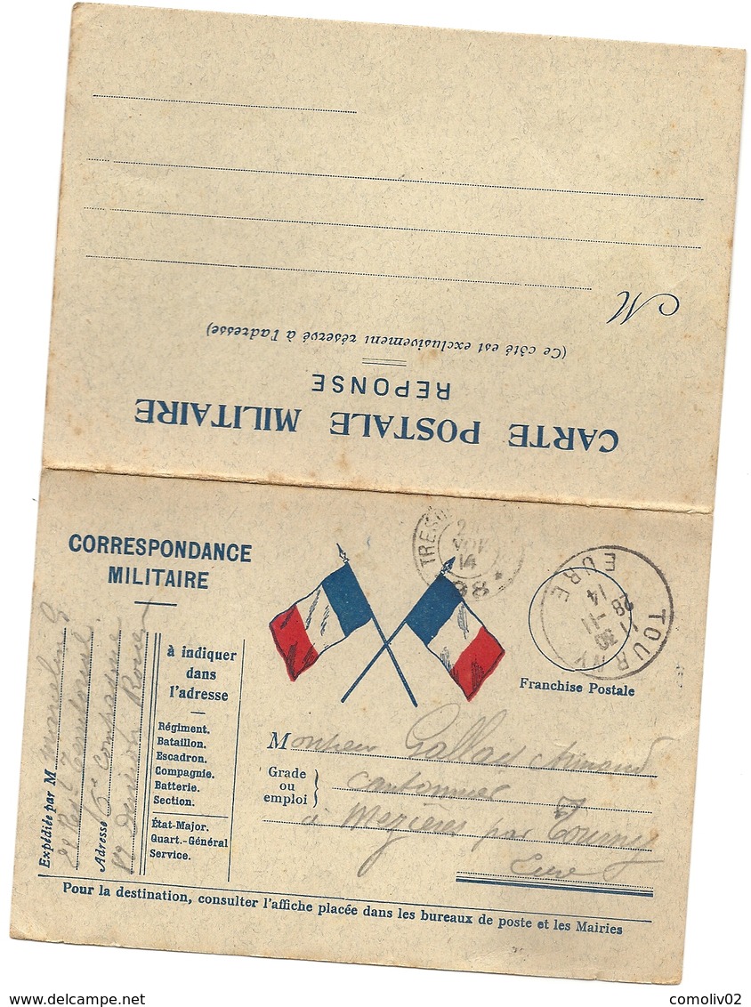 WW1 - Trésor Et Postes 98. Correspondance Militaire Pour Le Cantonnier à Mezieres Près Tourny (Eure) - 1. Weltkrieg 1914-1918