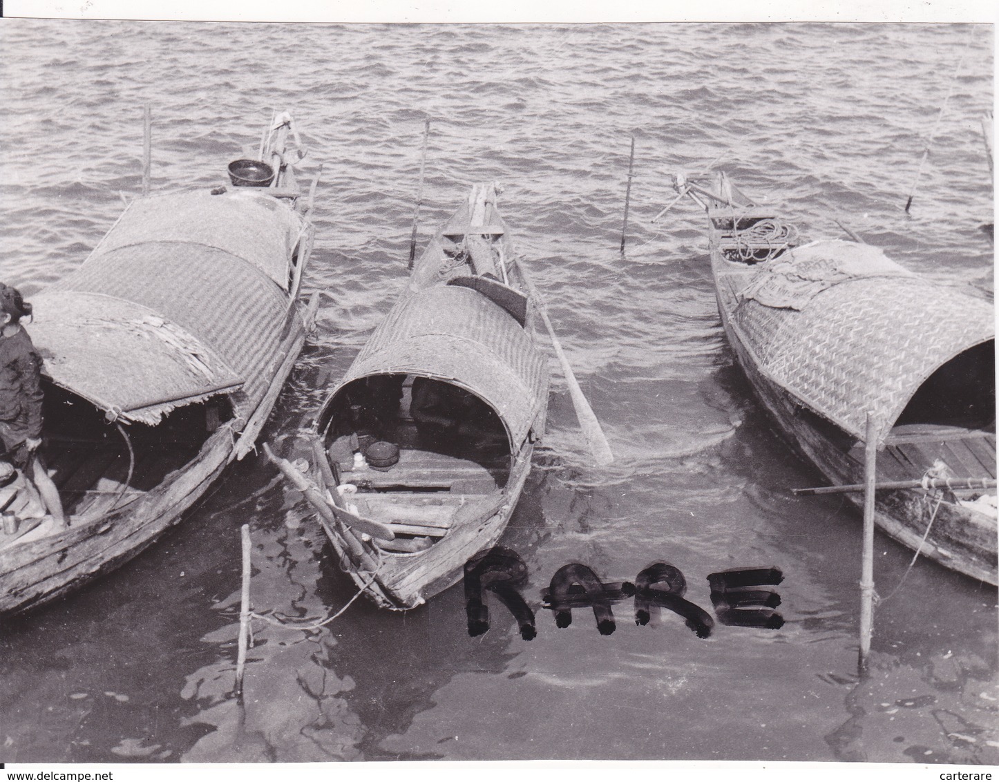 PHOTO ANCIENNE,ASIE,ASIA,VIET NAM,RARE,1950,CABOTAGE,BATEAU CHINOIS,RARE,PAGODE - Places