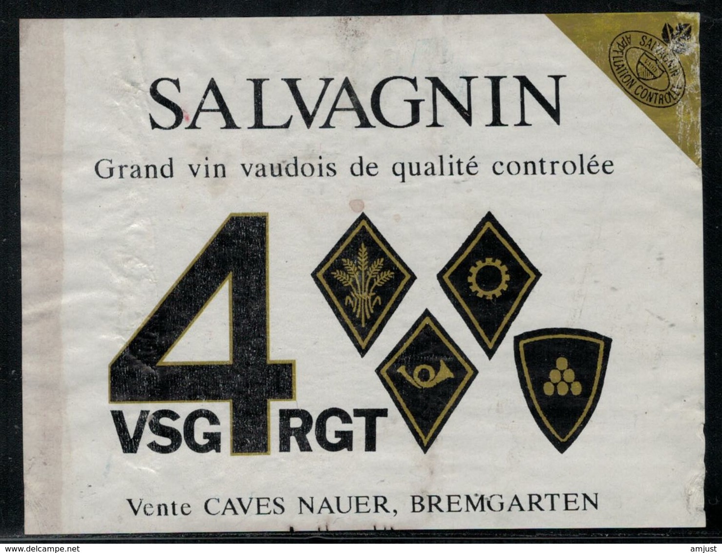 Etiquette De Vin // Salvagnin, , Militaire, 4 VSG  RGT - Militares