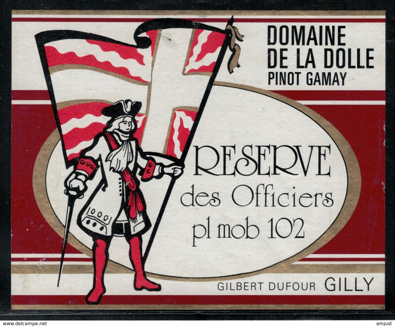 Etiquette De Vin // Pinot-Gamay, Réserve Des Officiers De La Place Mob 102 - Militaire