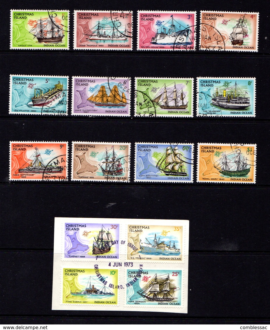 CHRISTMAS  ISLAND   1972    Ships    Set  Of  16       USED - Christmas Island