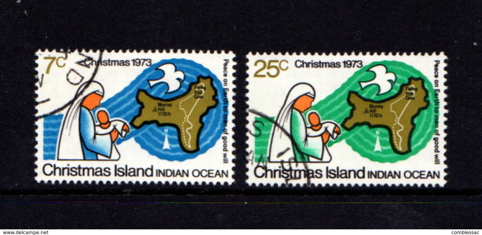 CHRISTMAS  ISLAND   1973    Christmas    Set  Of  2       USED - Christmas Island