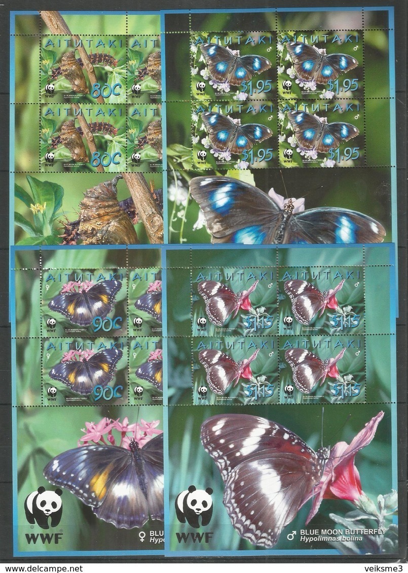 AITUTAKI - MNH - Animals - Insects - Butterflies - WWF - Farfalle