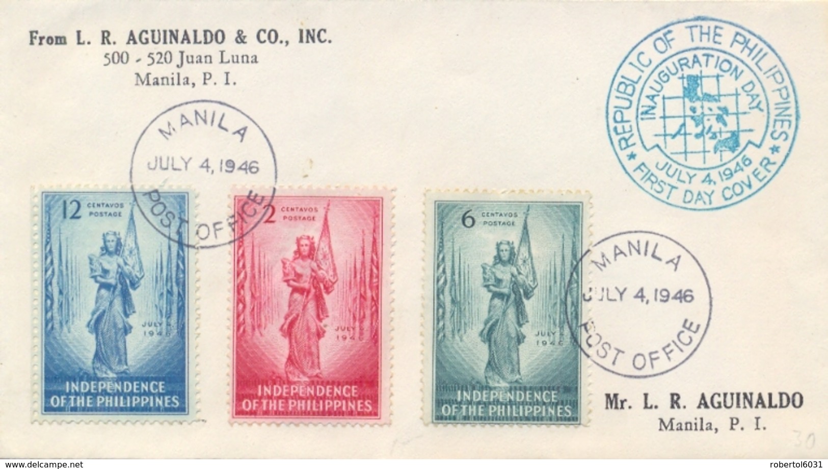 Philippines 1946 FDC Independence - Filippine