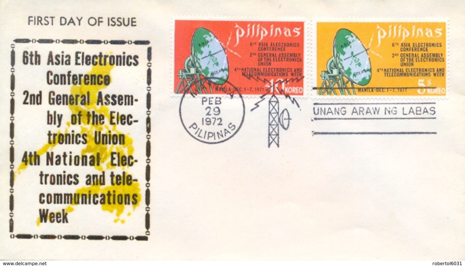 Philippines 1972 FDC Electronics And Telecommunications Conferences In Manila - Telecom