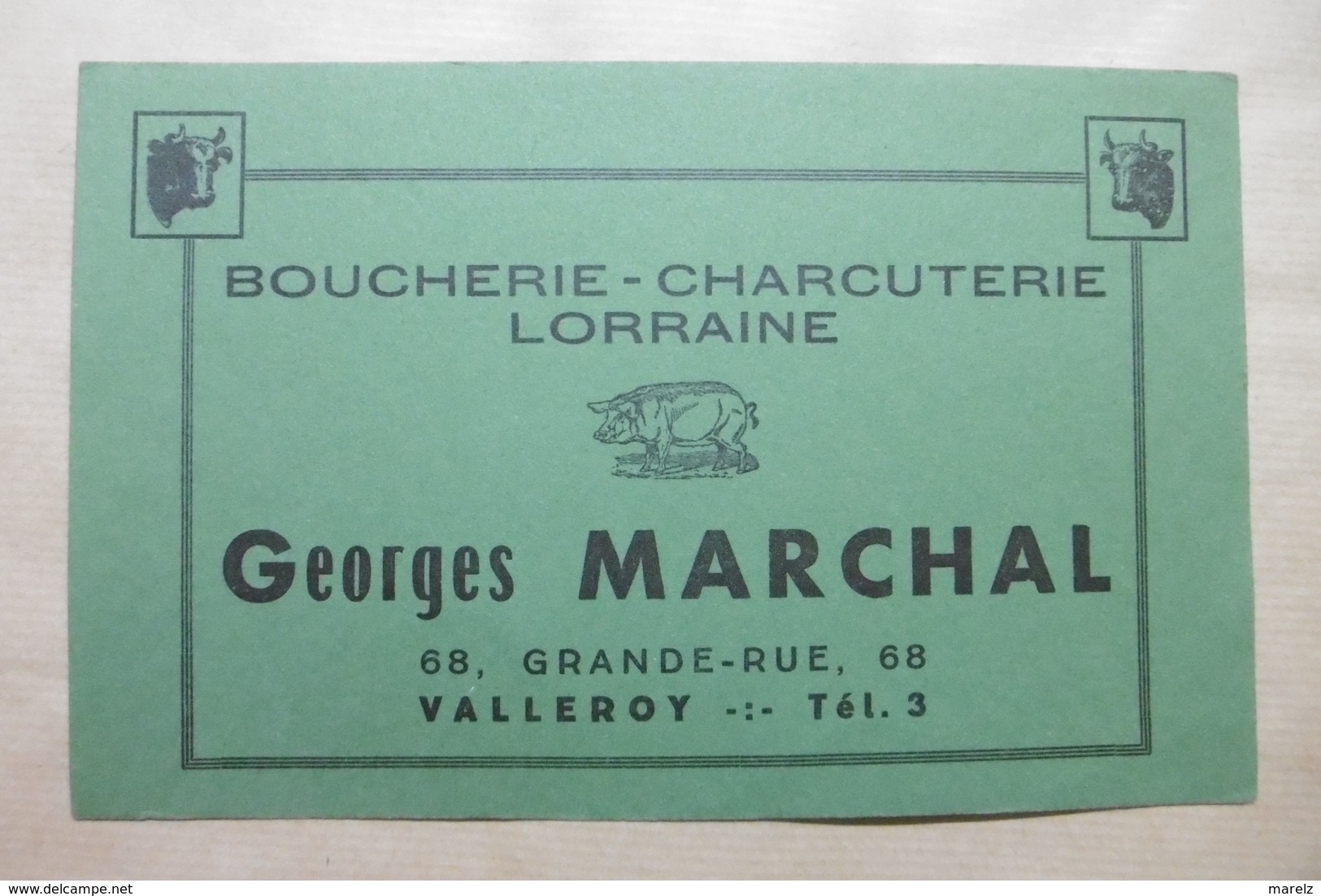 Buvard Boucherie-Charcuterie Lorraine "Georges MARCHAL" à VALLEROY 54 MEURTHE-ET-MOSELLE - Lebensmittel