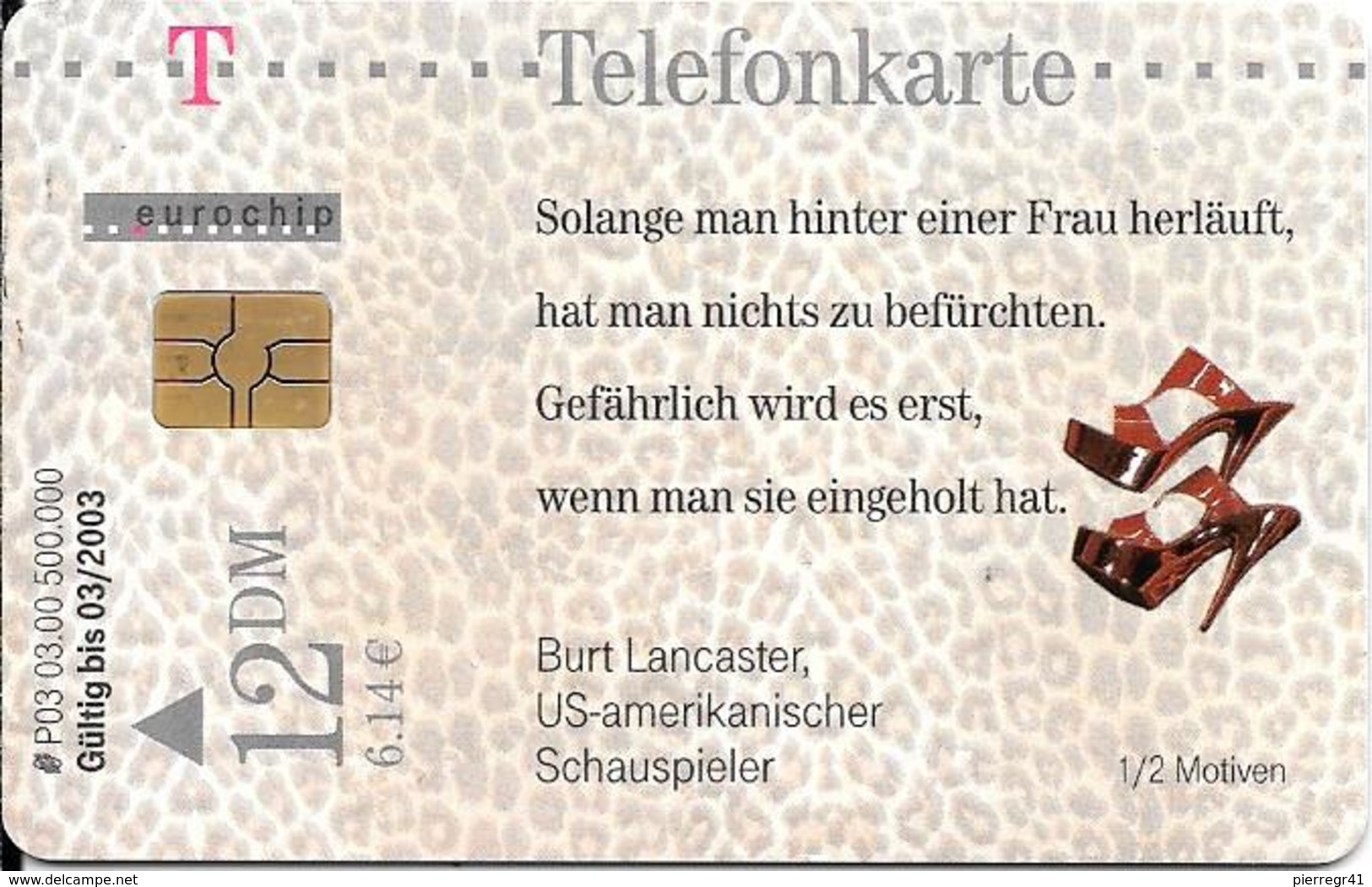 CARTE-PUCE-2003-Série P-12DM-CHAUSSURES-TBE - P & PD-Series : Guichet - D. Telekom