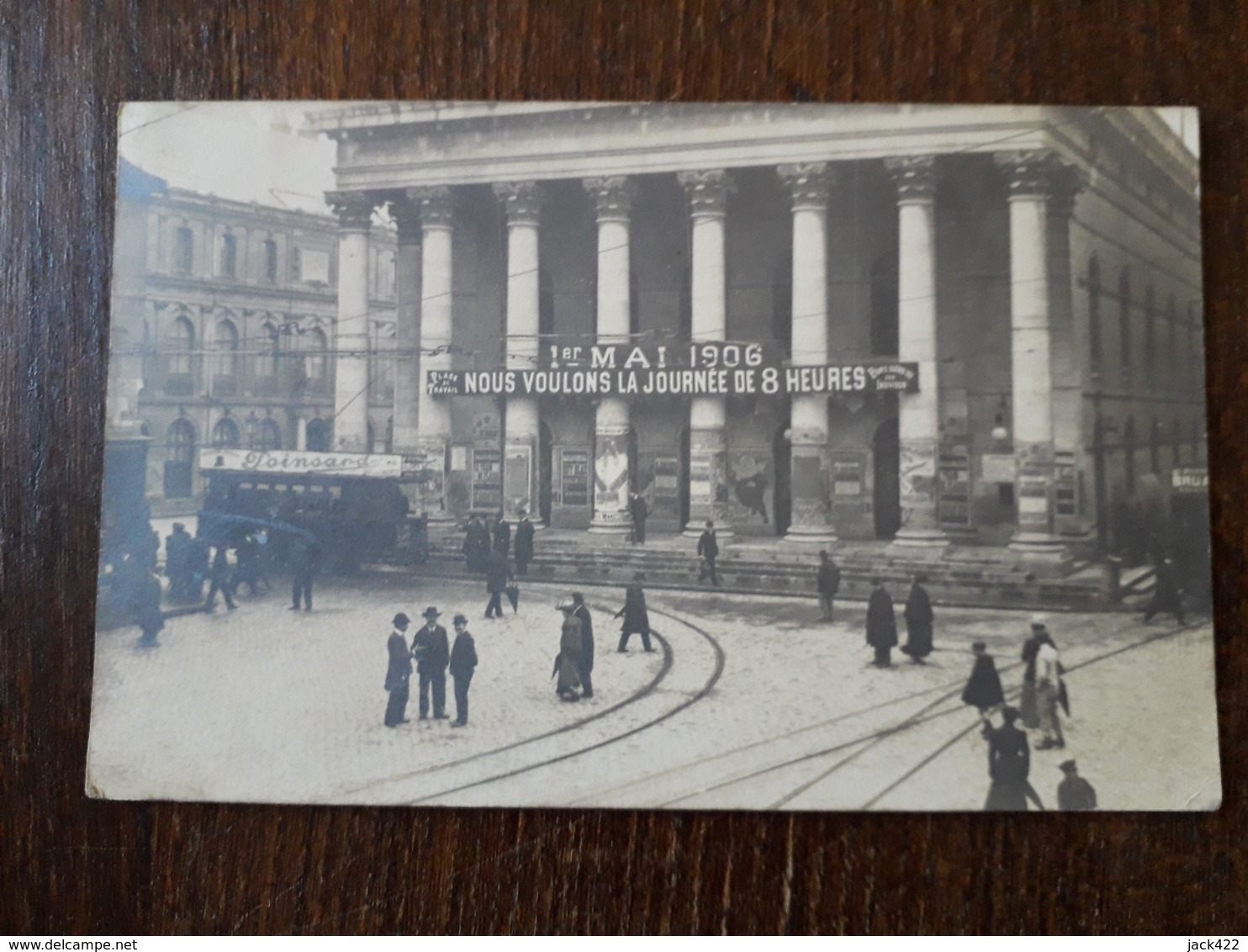 L23/7 -DIJON-Le Théâtre-1er Mai 1906-Manifestation."Nous Voulons La JOURNEE DE 8 HEURES" - Dijon