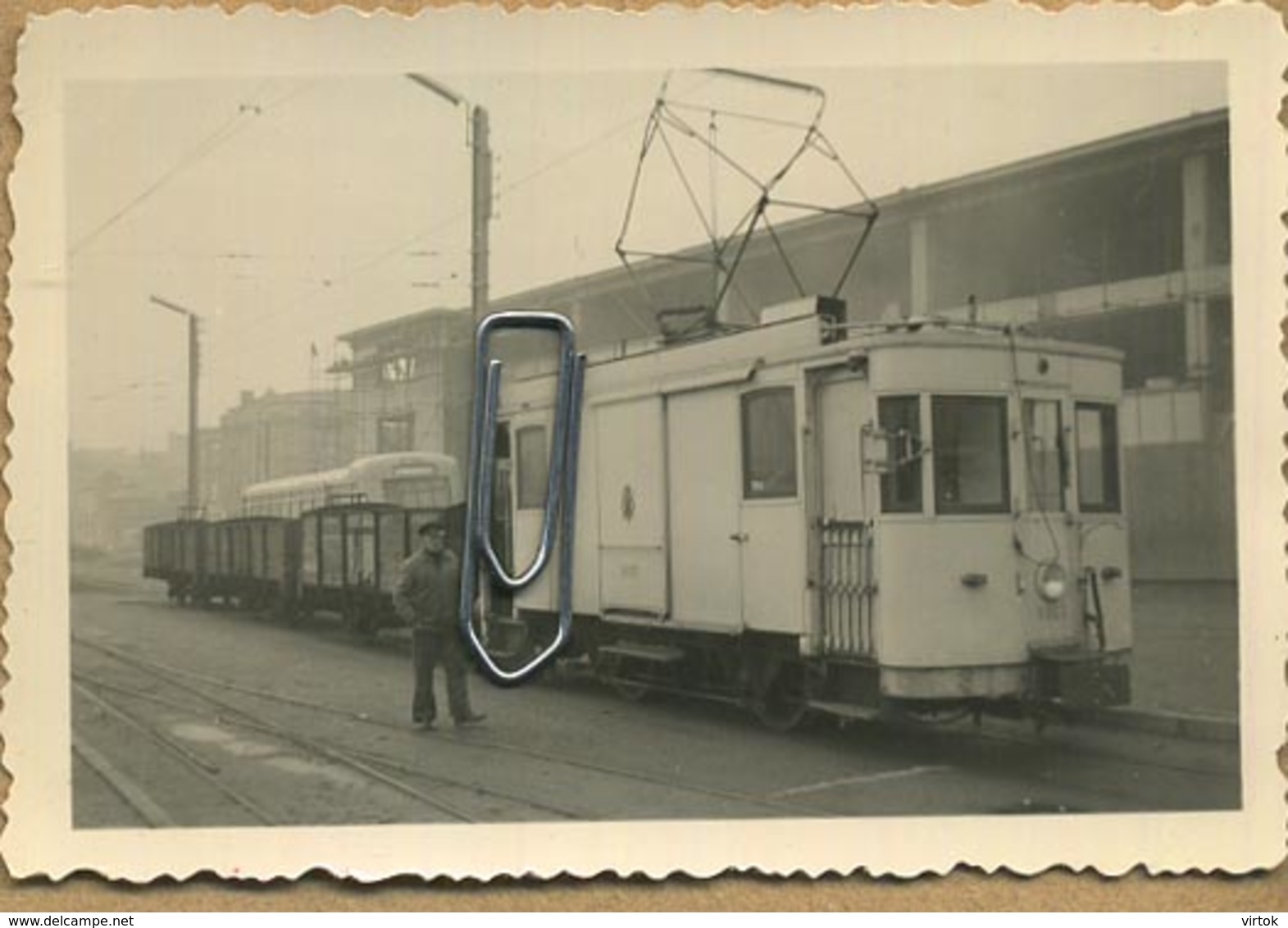 Oostende : TRAM 9951 : Motrice Fourgon " France Belge 1909 .................................:    ( 9  X 6 Cm)  1956 - Eisenbahnen