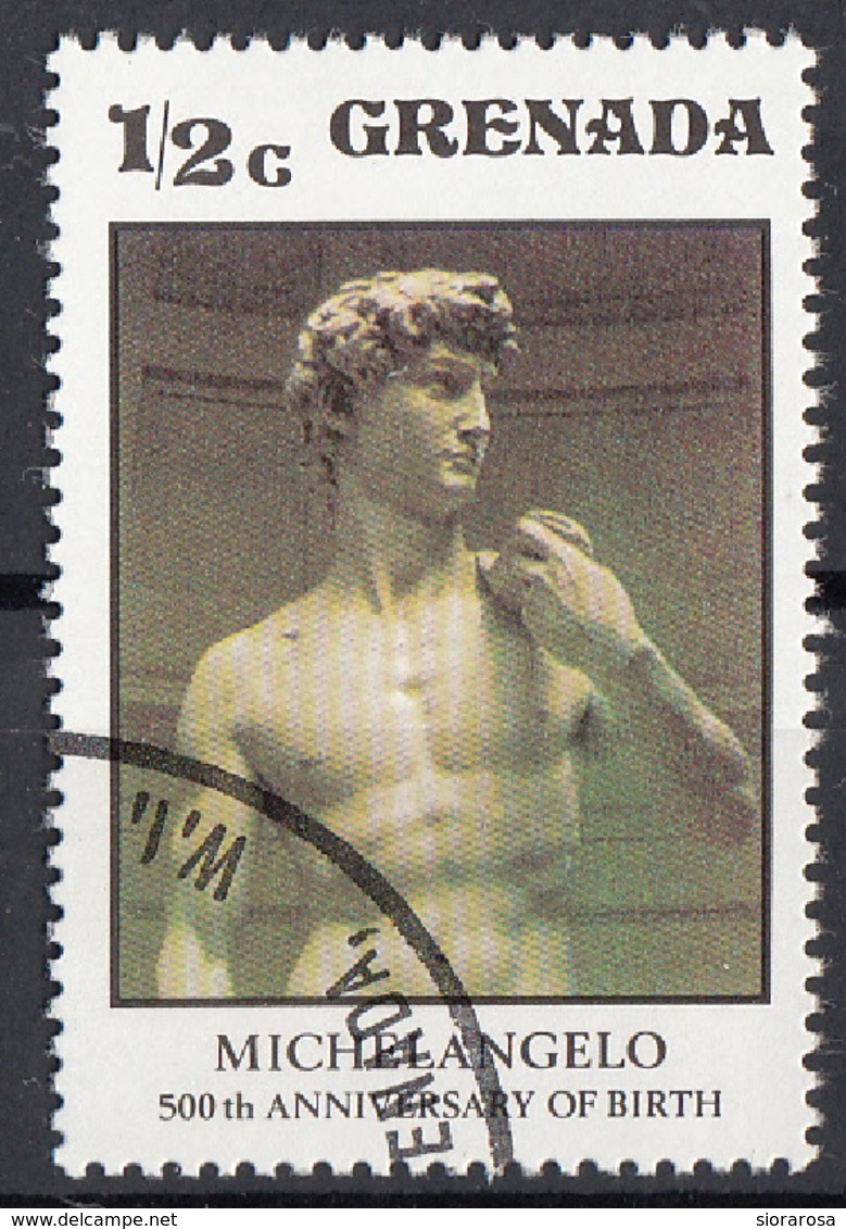 Grenada 1975 Sc. 676 "DAVID" Scultura In Marmo Di Michelangelo Buonarotti Nuovo CTO - Grenada (1974-...)