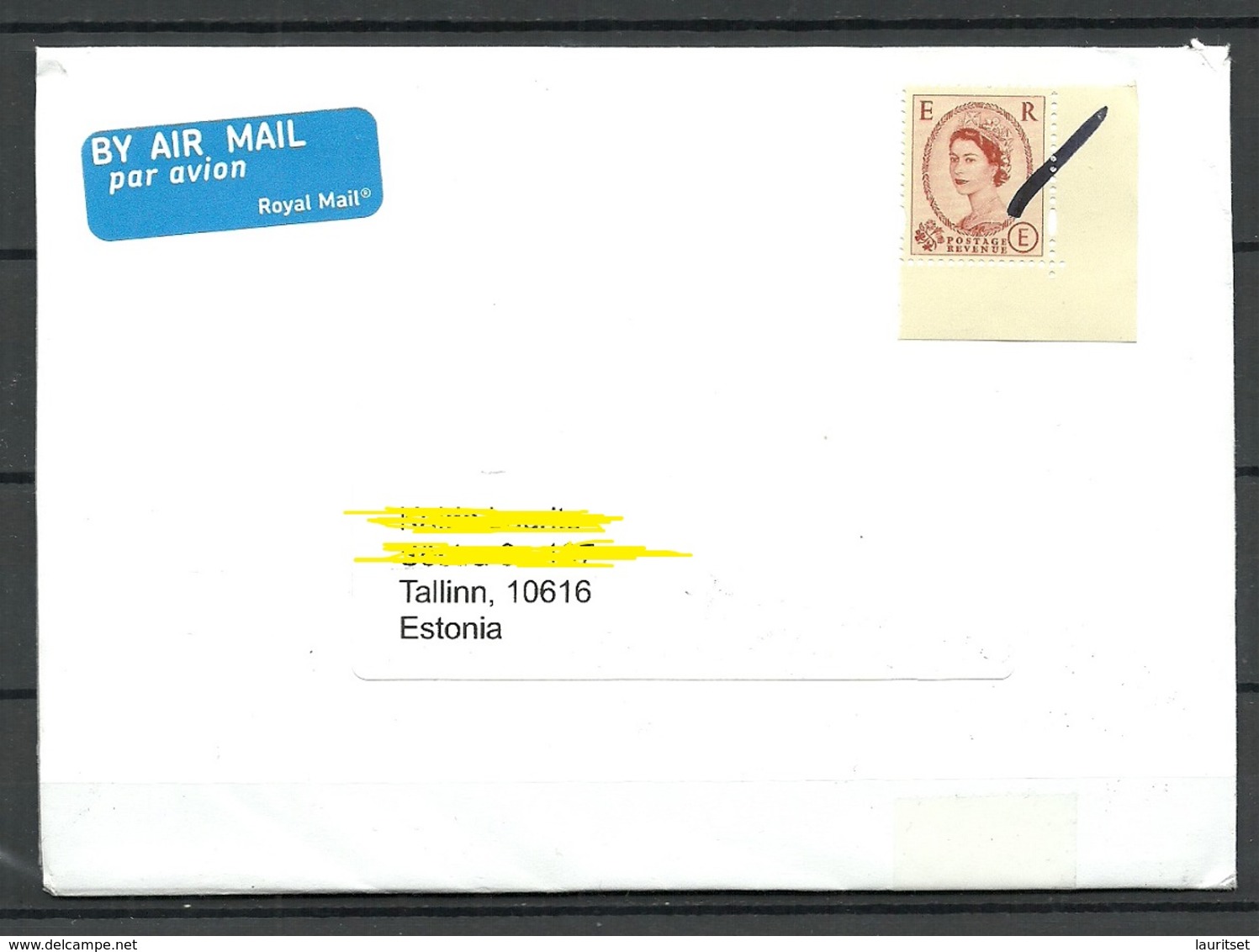 GREAT BRITAIN 2019 Air Mail Cover To Estonia Stamp Cancelled By Hand - Covers & Documents