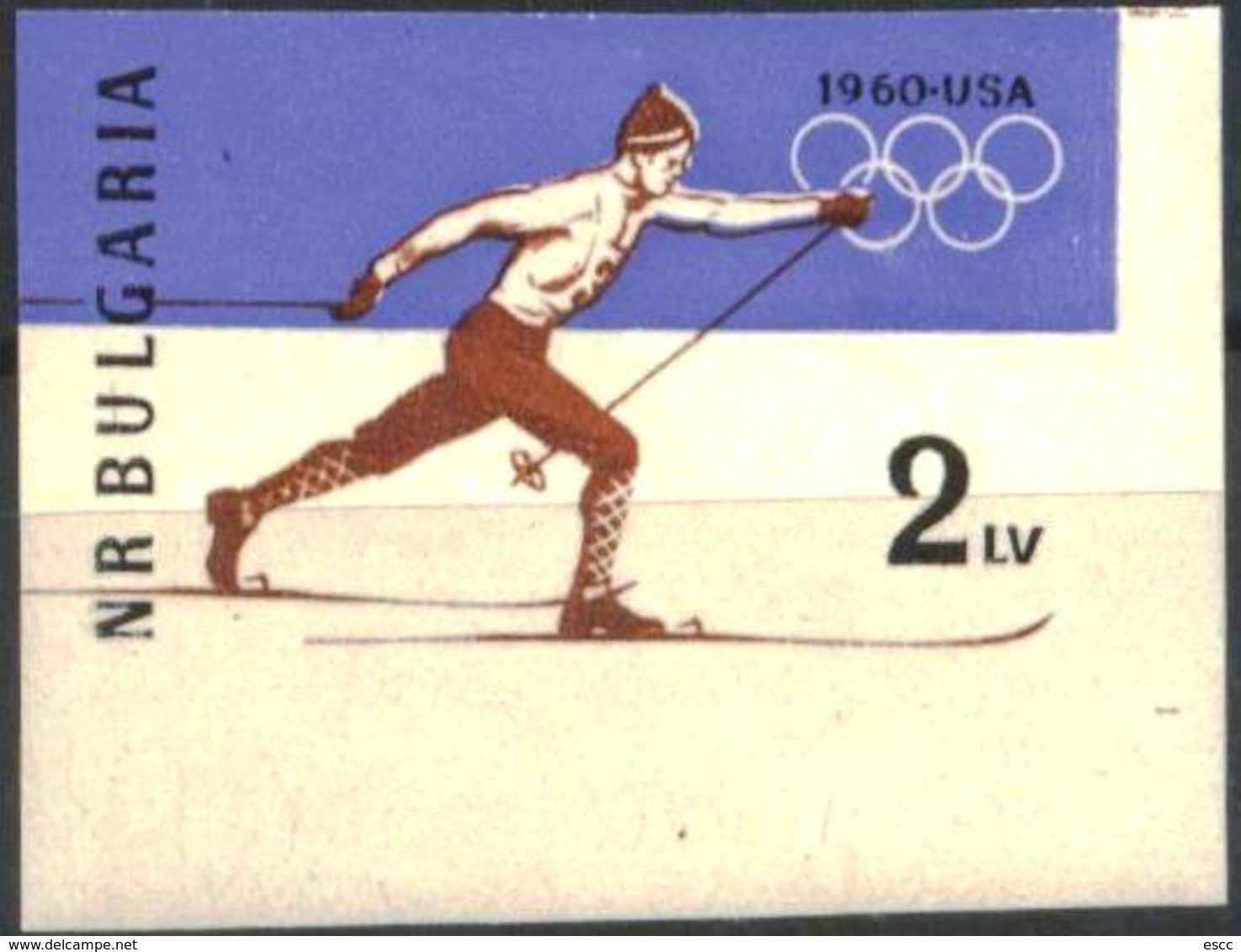 Mint Stamp Imperforate Sport Olympic Games Squaw Valley 1960  From Bulgaria - Invierno 1960: Squaw Valley