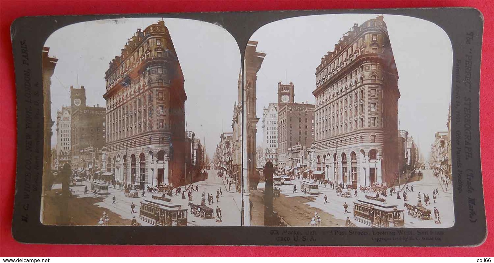 Photos Stéréo 1903 San Francisco Market And Post Streets éditeur White CO USA N°601 - Stereoscopic