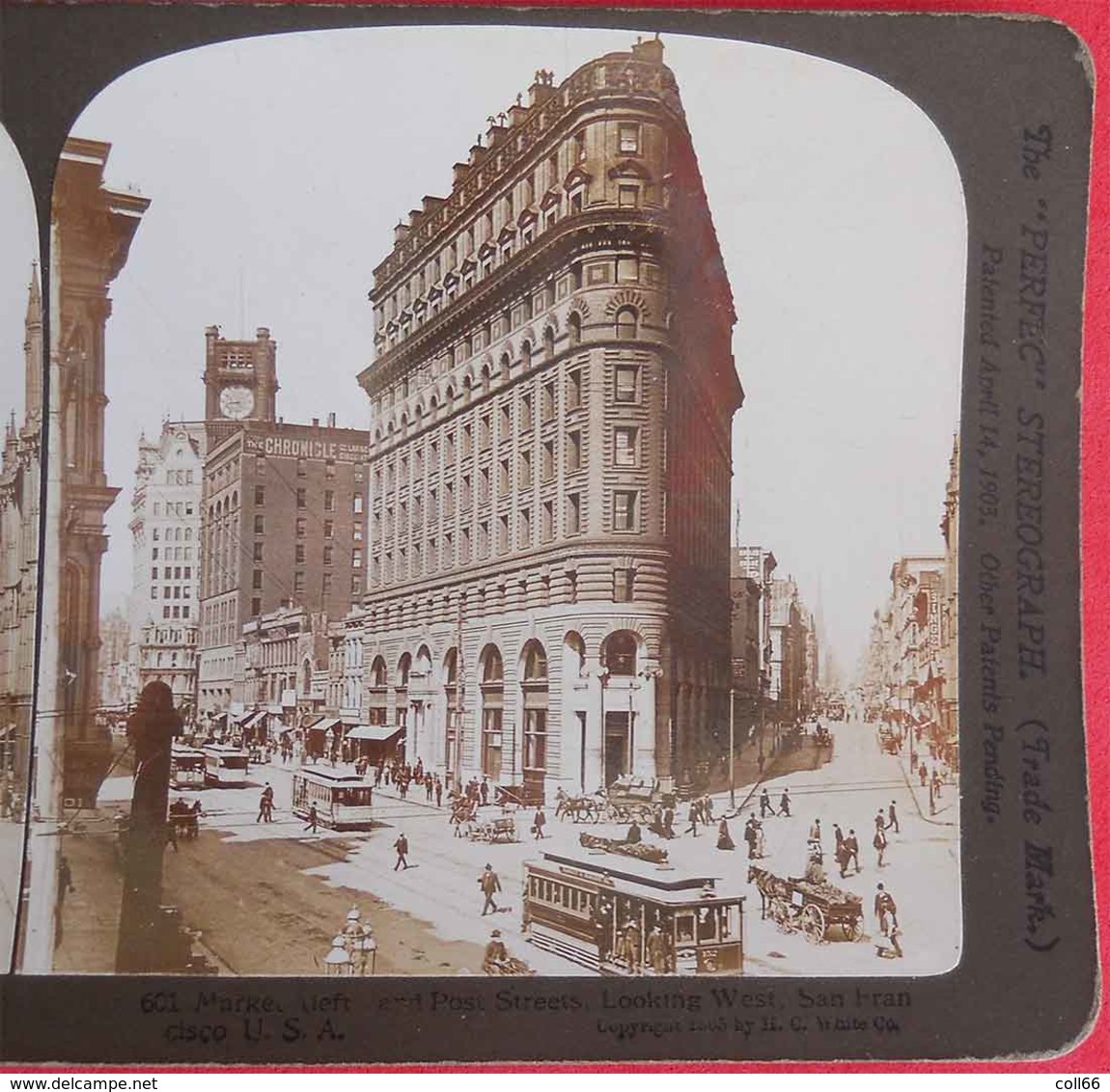 Photos Stéréo 1903 San Francisco Market And Post Streets éditeur White CO USA N°601 - Stereoscoop