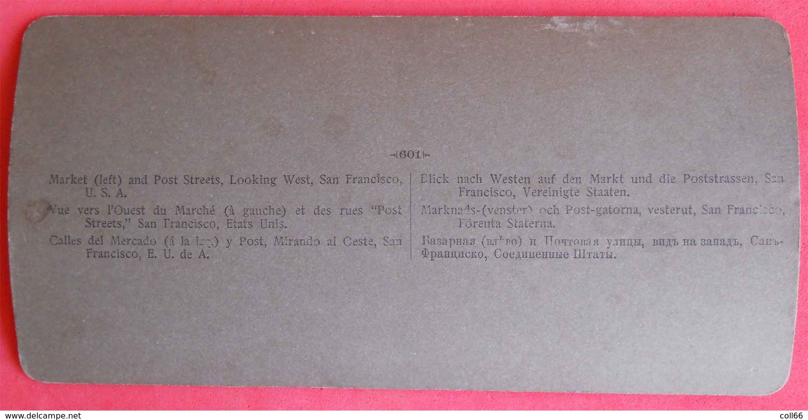 Photos Stéréo 1903 San Francisco Market And Post Streets éditeur White CO USA N°601 - Stereoscoop