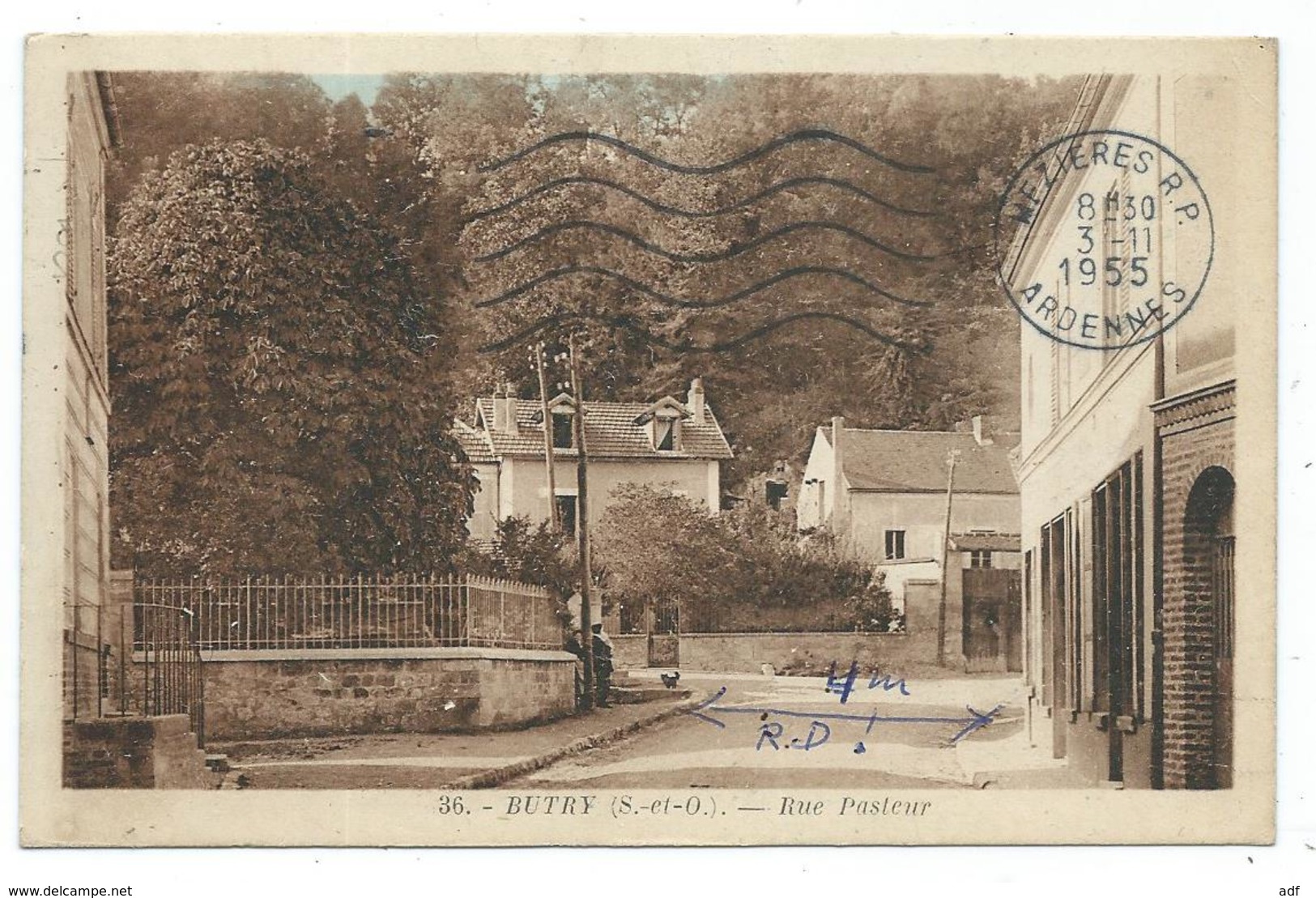 CPSM BUTRY, RUE PASTEUR, VAL D'OISE 95 - Butry