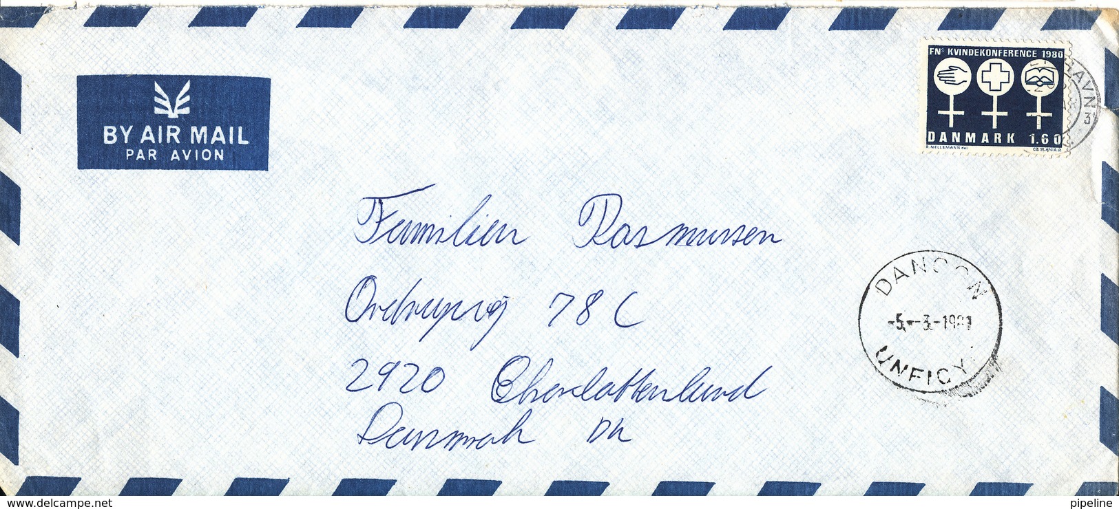 Denmark Air Mail Cover DANCON UNFICYP 5-3-1981 Single Franked - Lettres & Documents