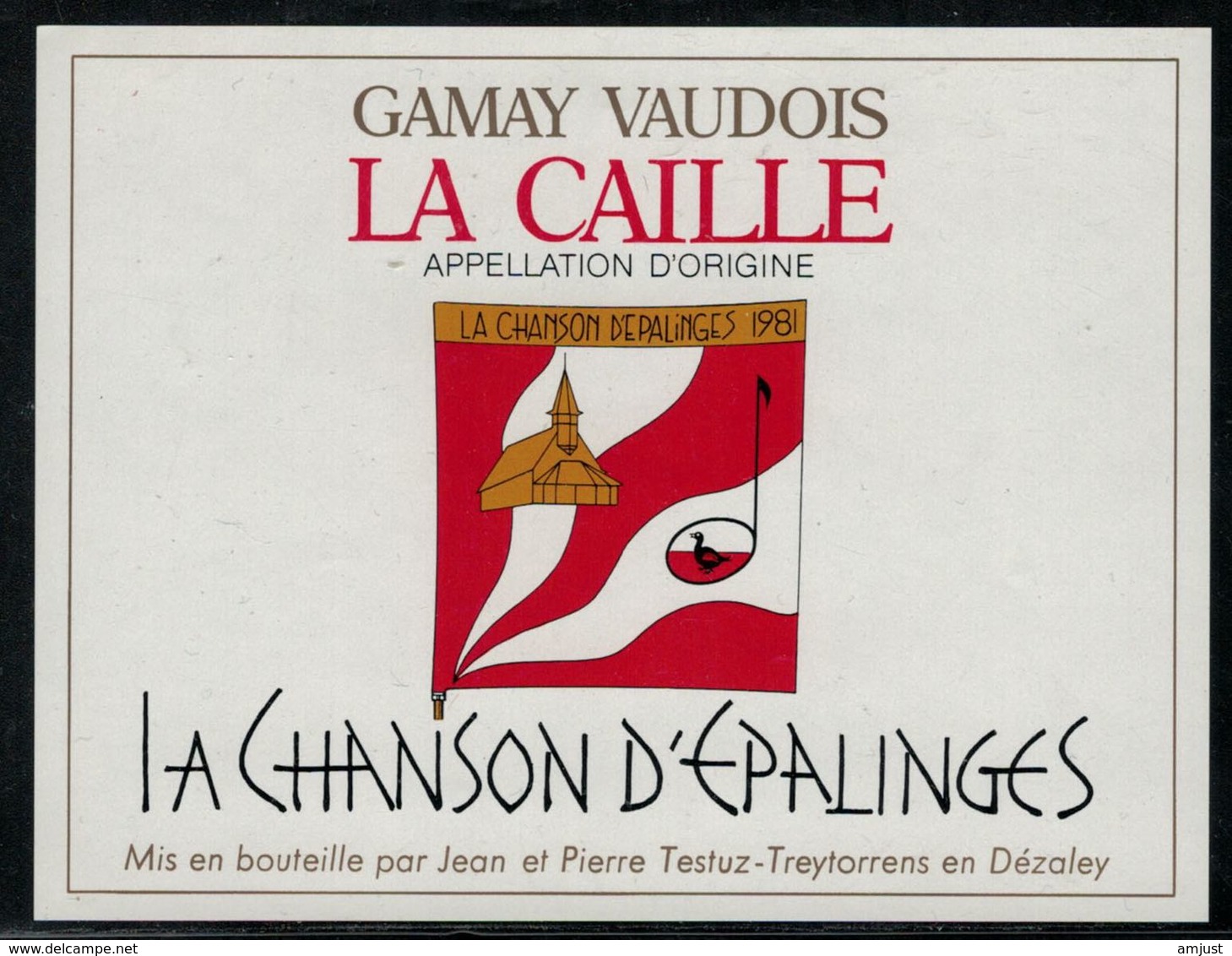 Etiquette De Vin // Gamay-Vaudois, La Chanson D'Epalinges - Muziek & Instrumenten