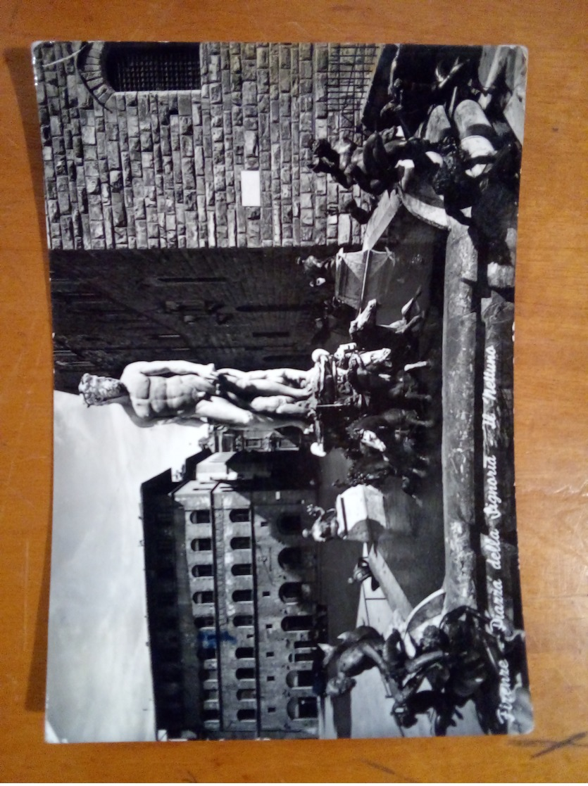 FIRENZE Piazza Della Signoria Il Nettuno 2 SEGNATASSE LIRE 10 VIAGGIATA Nel 1952 - Firenze