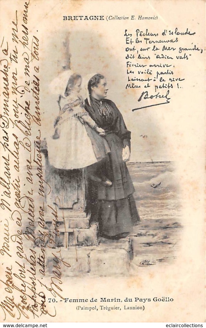 Paimpol       22     Femme De Marin Du Pays Goëllo   . Poème De Botrel    (voir Scan) - Paimpol