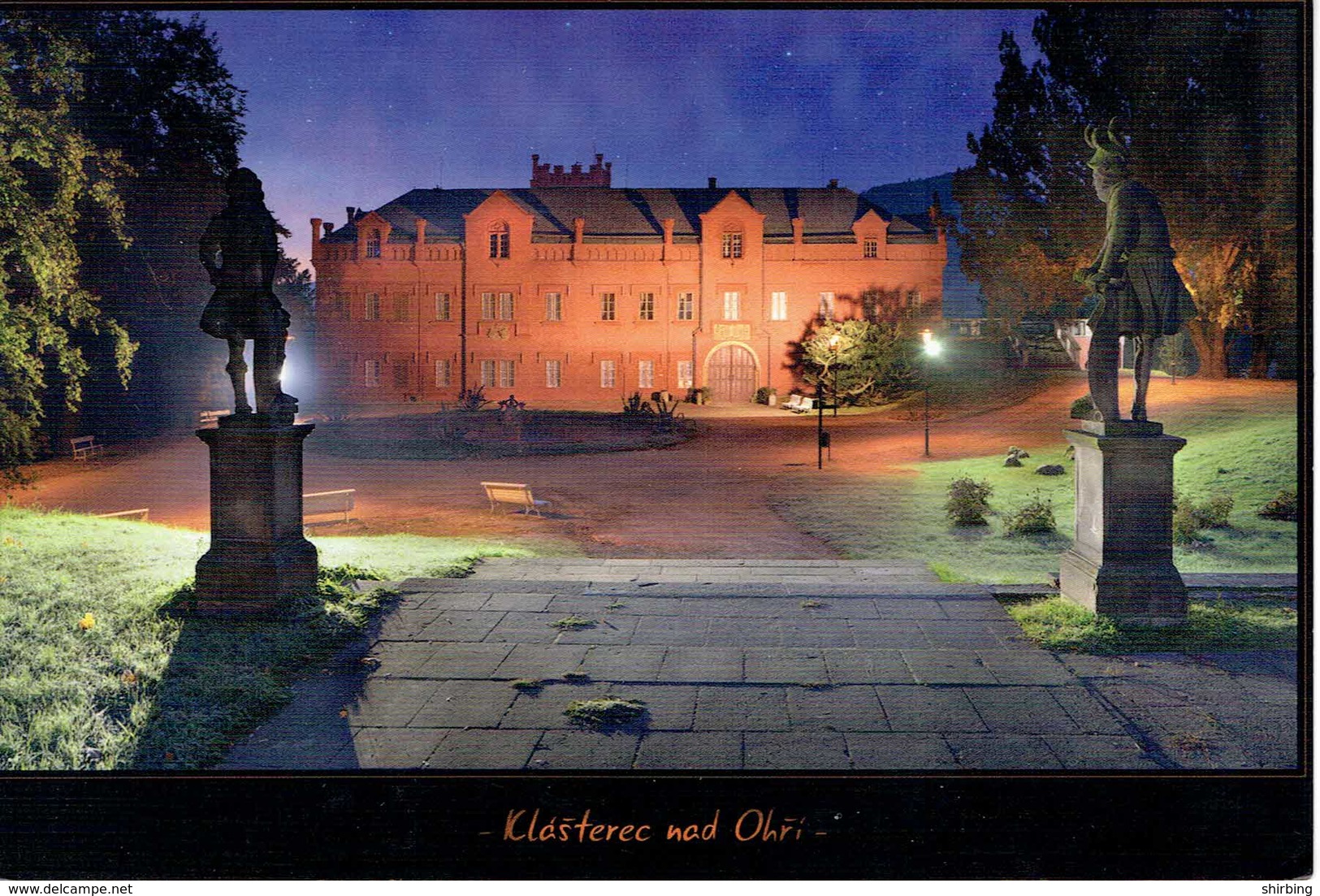 25C : Czech Republic Soldier Stamp Used On Clasterec Nad Ohri Night View Postcard - Covers & Documents